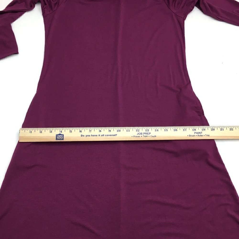 NEW Susan Graver Plum Purple Dress Cool Touch Mock Neck Swing Dress XXS - Picture 7 of 12
